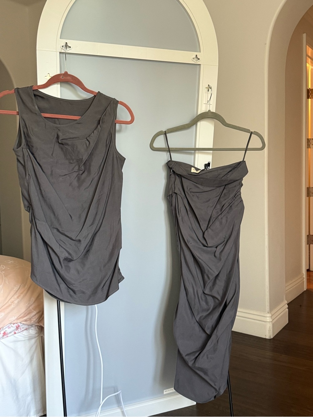 Rambling Sparklet Draped Top & Midi Skirt Set | Size S | Excellent